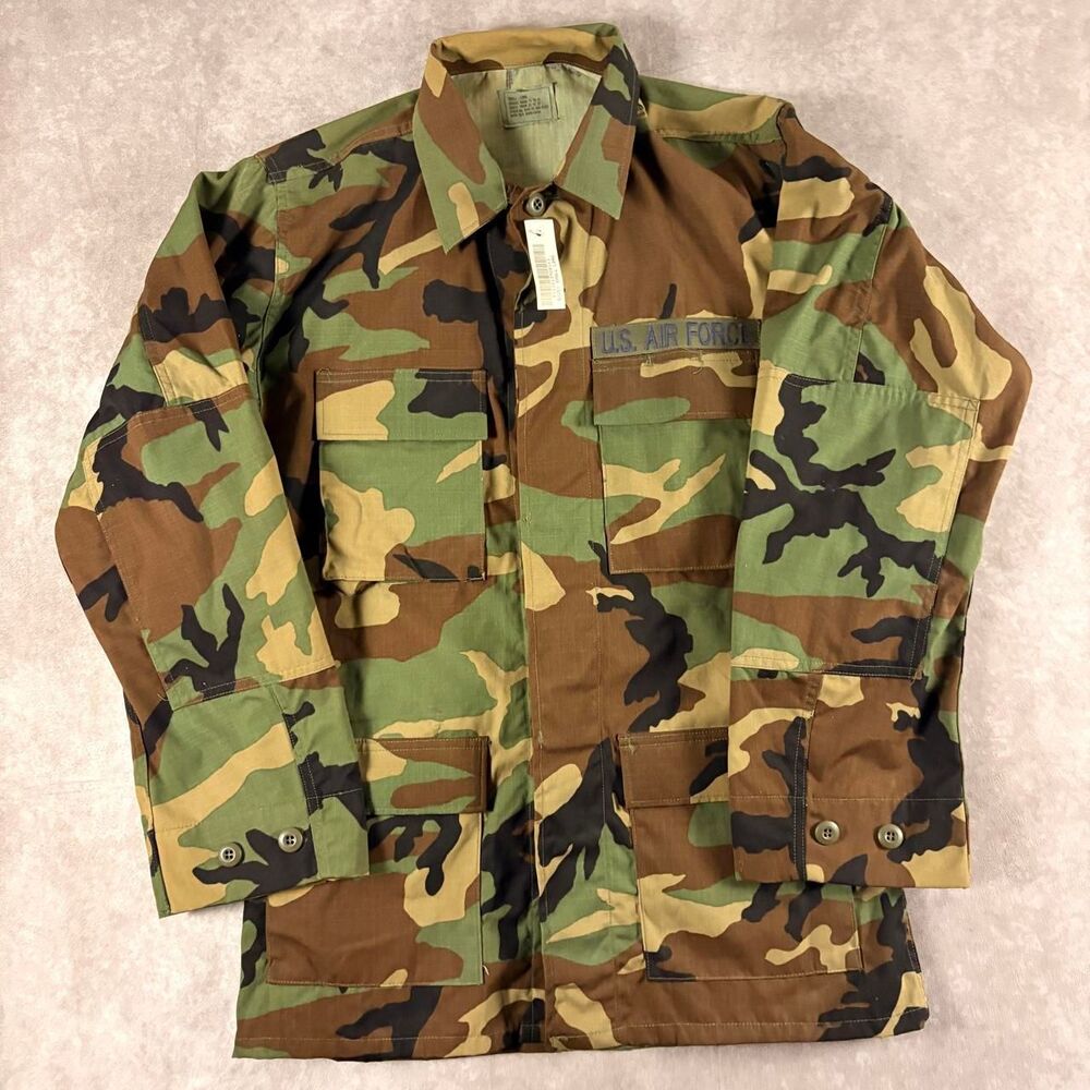 woodland camo authentic us air force button up field jacket new with tag